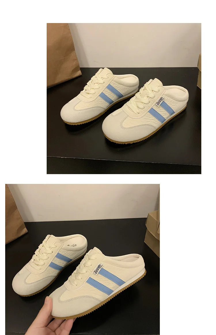 Women Fashion Slippers 2026 Summer Trend Casual Comfort Platform Flats Mules Slippers Lace-Up Non Slip Outdoor Female Slippers