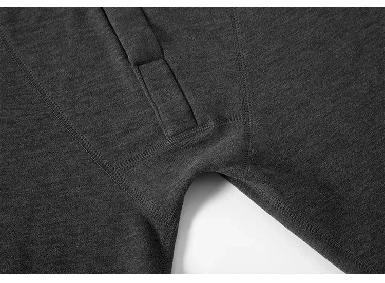 Men's Mock Neck Fleece Thermal Underwear Set