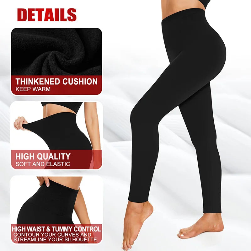 Women's Winter Fleece-Lined Thermal Leggings
