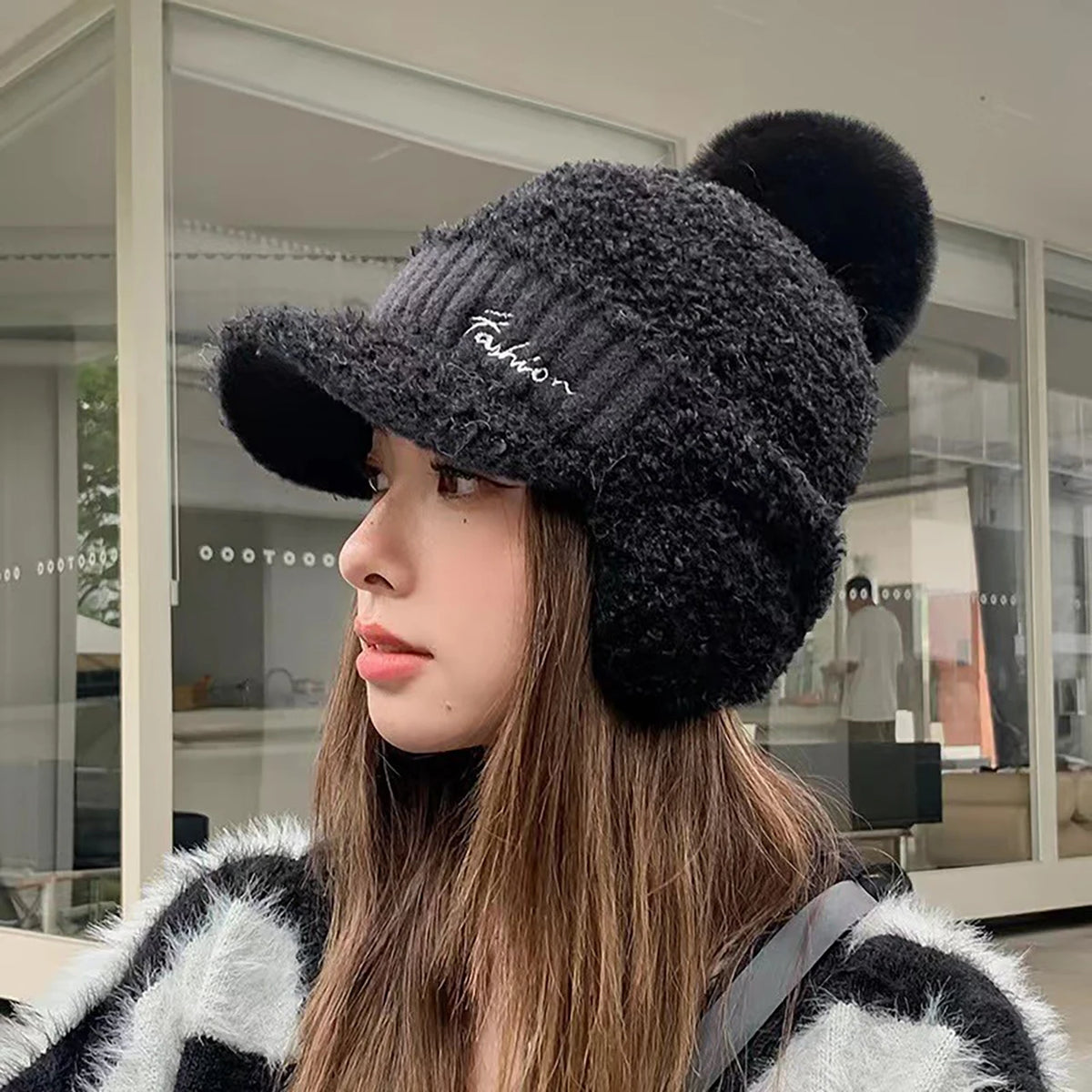Winter Fur Warm Windproof Hat for Women Lei Feng Cap Fur Ear Flap Cap Thick Ear Protection Baseball Hats