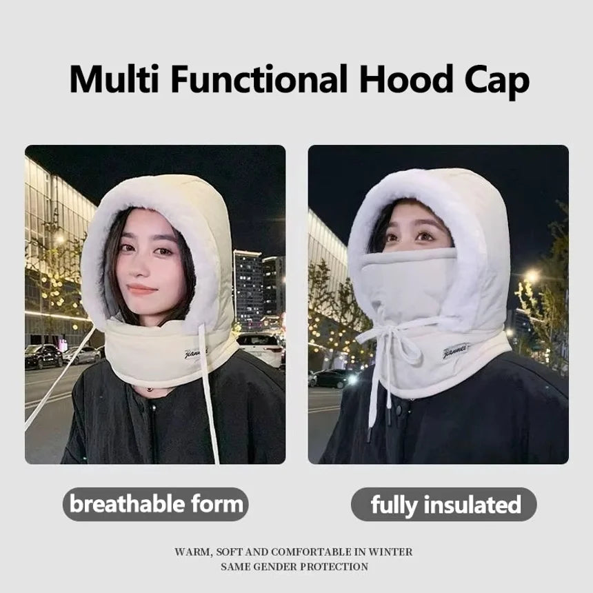 Winter Motorcycle Warm Neck Gaiter Windproof Outdoor Sports Mask Face Balaclava Cotton 3-in-1 Beanies Cap Warm Face Protection