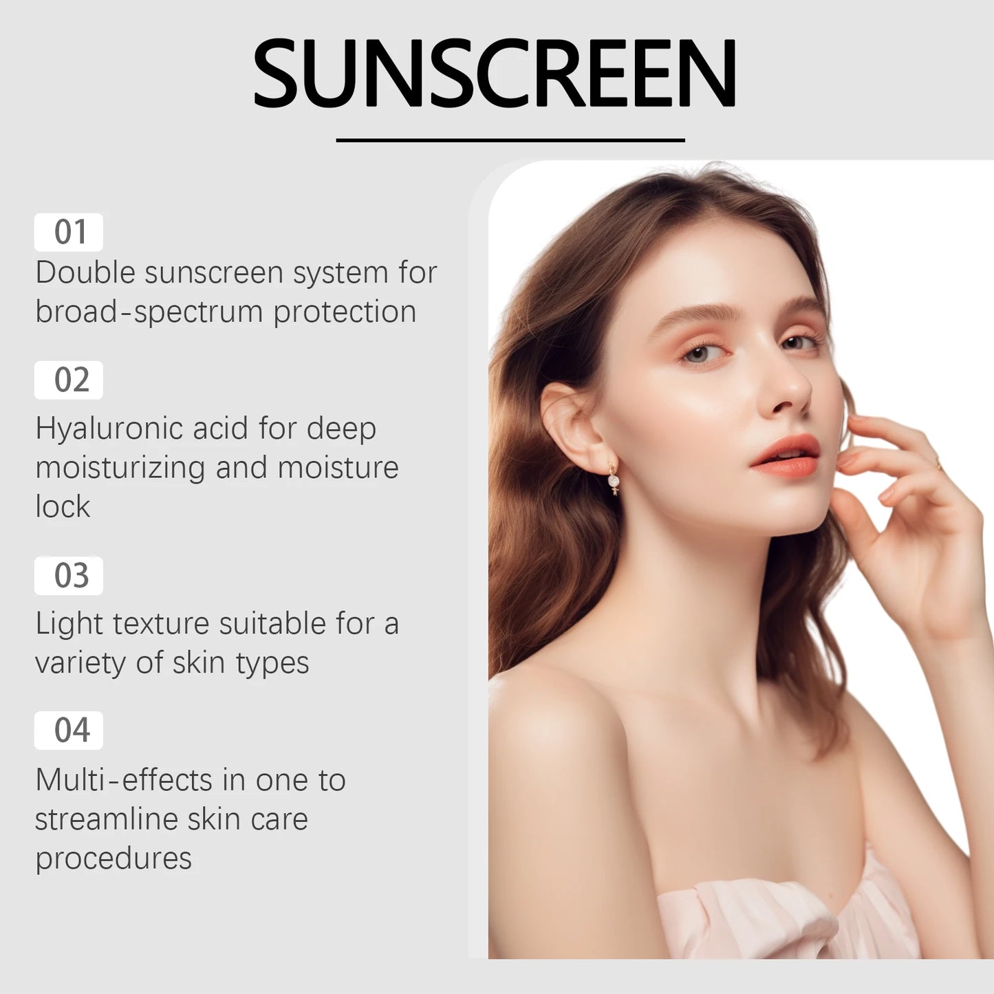 HOYGI SPF50 Facial Sunscreen – Hyaluronic Acid Moisturizing Face Cream, Skin-Brightening Sunblock & Daily Korean Skincare