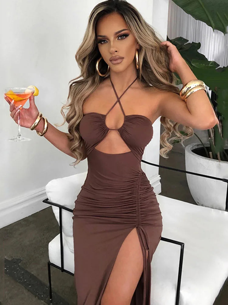 Backless Bodycon Midi Dress