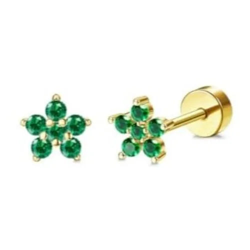14K Gold-Plated Stainless Steel Classic Stud Earrings