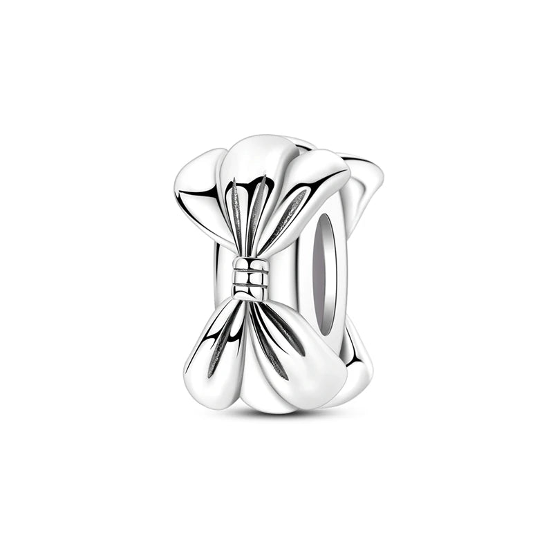 925 Sterling Silver Pink Ballet Girl Bow Pendant Charm Bead for Women – Elegant DIY Jewelry Making Charm for Bracelets & Necklaces