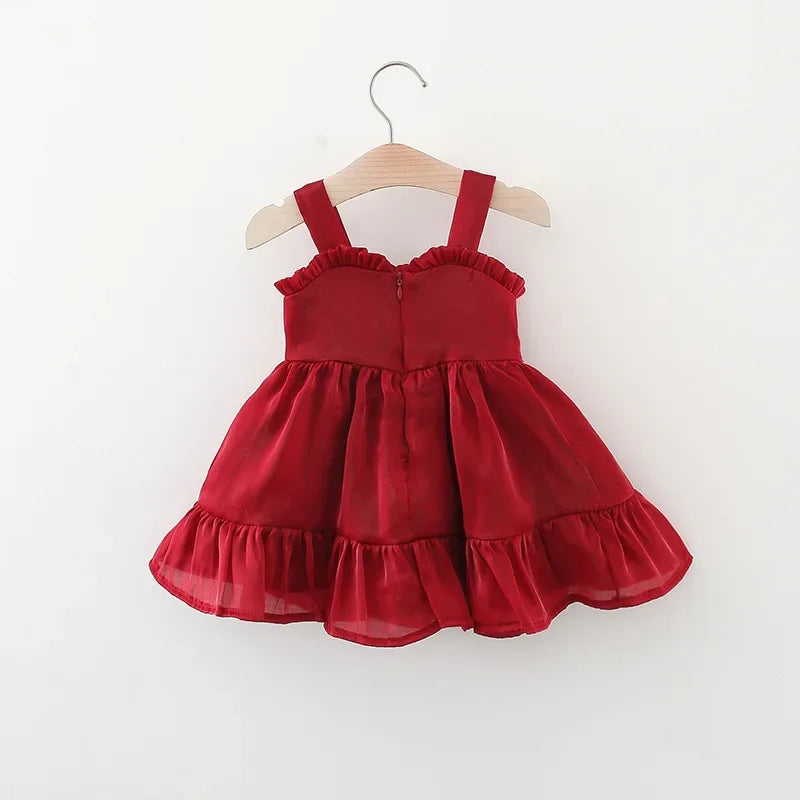 Girls Sweet Bow Summer Princess Dress
