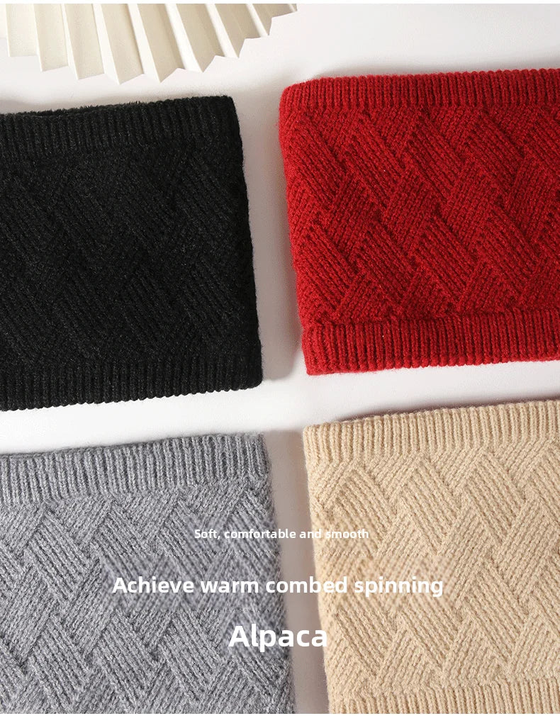 Men's / Women's Outdoor Warm Fleece-lined Knitted Hats Winter Cold-proof Double-layer Stocking Cap One/three-piece Set Skullies