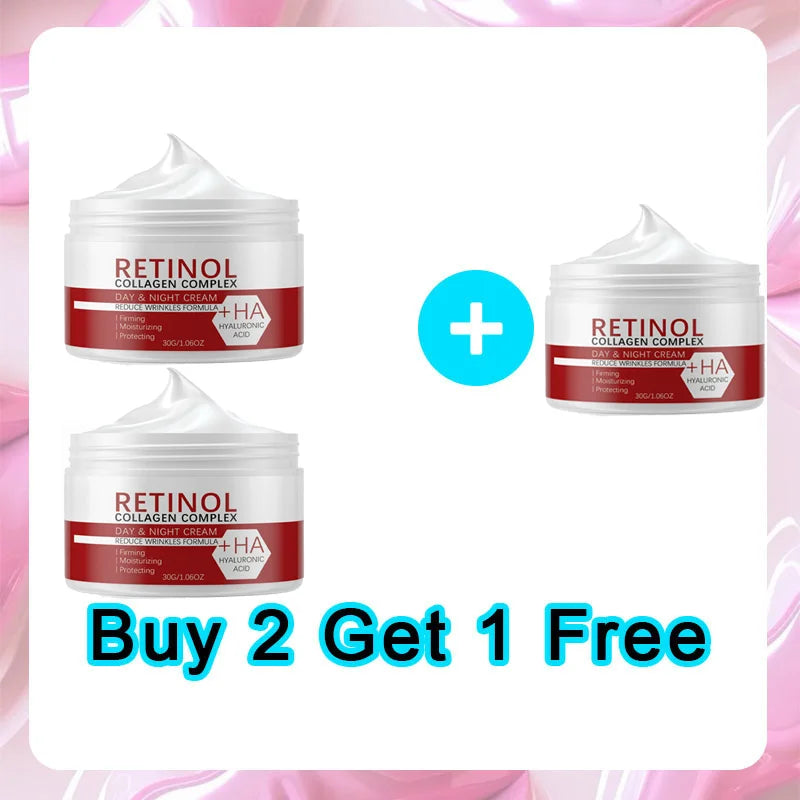 Retinol Collagen Hyaluronic Acid 3-in-1 Whitening Cream for Face & Body – Hydrating Dark Spot Care, Brightening & Even-Tone Skin Cream