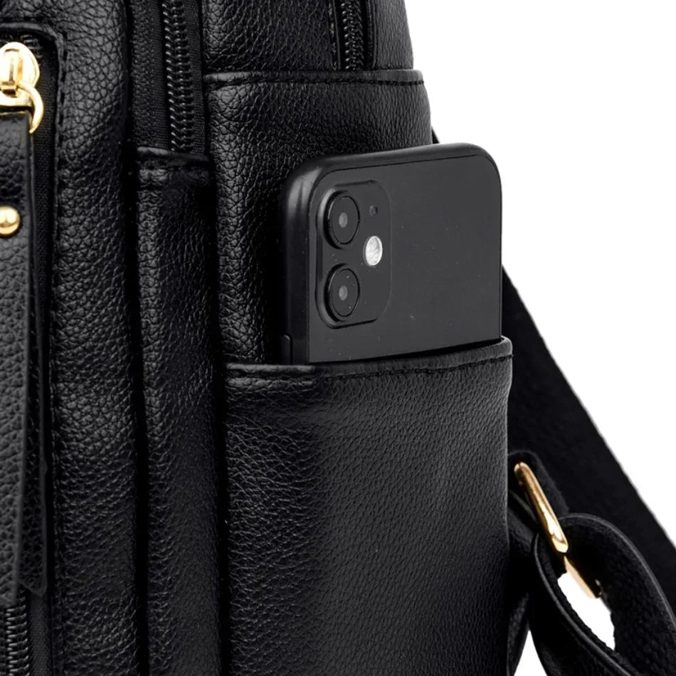 Women’s Casual Waterproof Synthetic Leather Backpack
