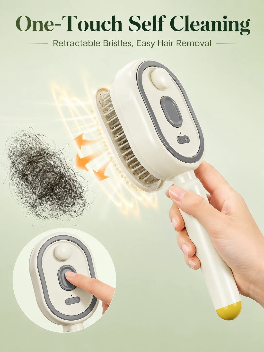 Magic Detangling Hair Brush for Women – Anti-Frizz Electric Spray Air Cushion Brush, Self-Cleaning Rechargeable Hair Detangler with Red Light