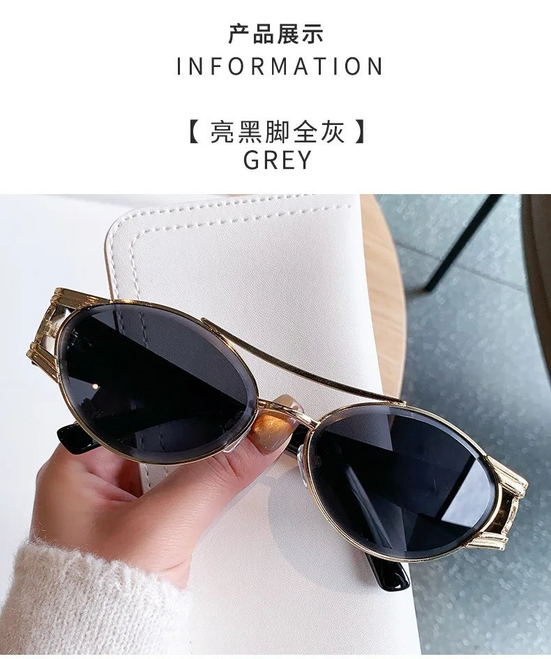 Unisex Oval Gradient Fashion Sunglasses