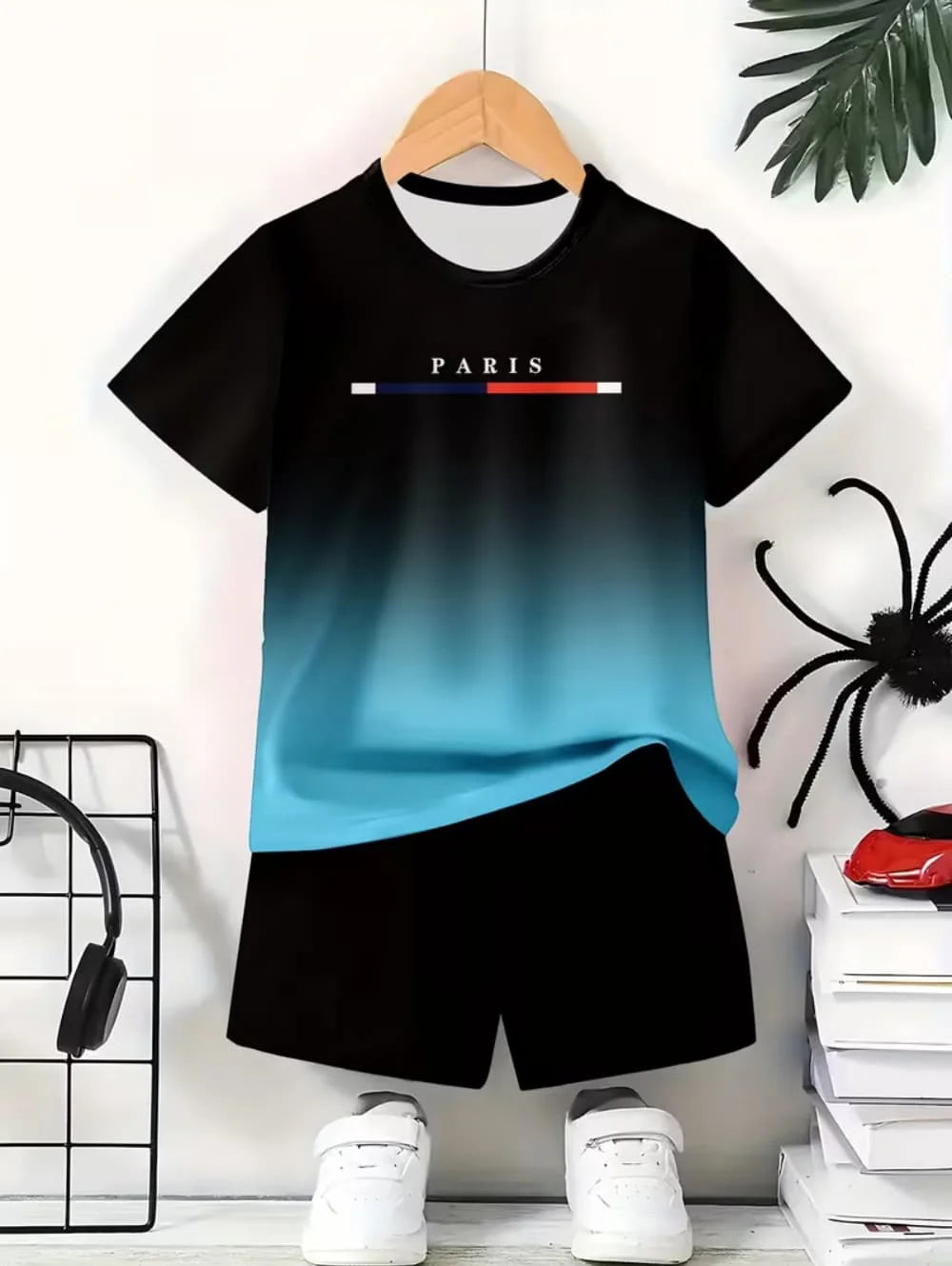 Boys 2-Piece Colorblock Quick-Dry T-Shirt and Shorts Set