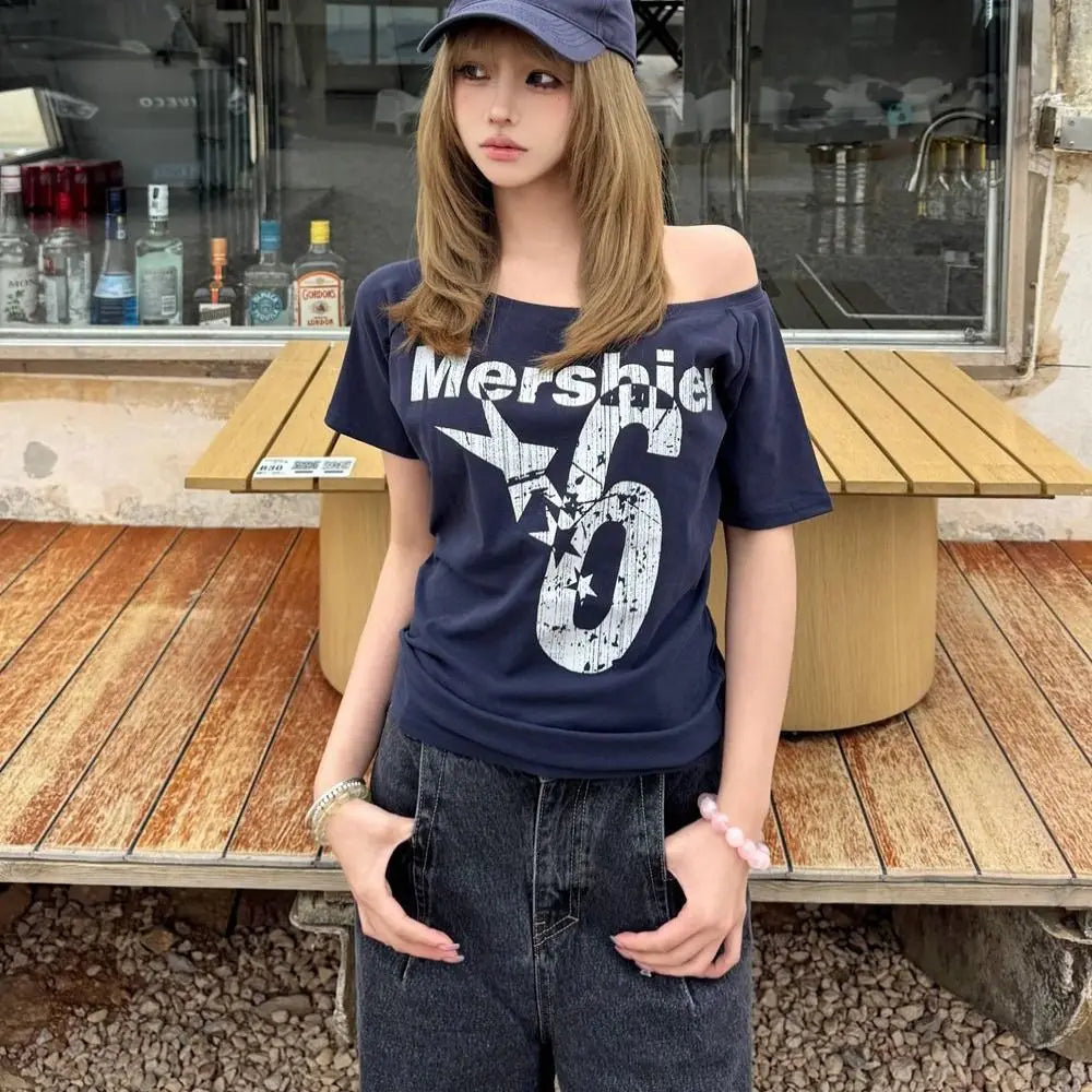 Women’s Chic Geometric Short-Sleeve Top