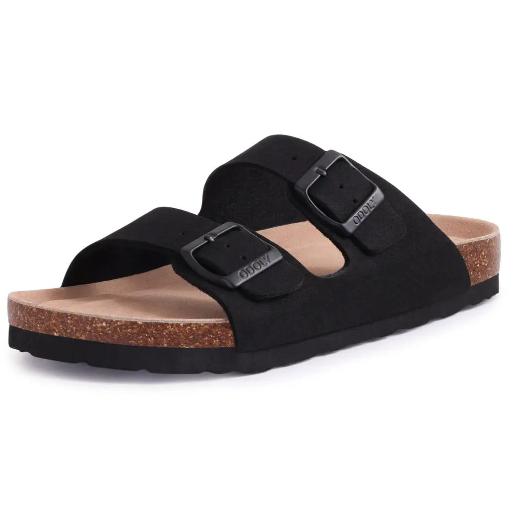Bebealy Women's Cork Footbed Slide Sandal Summer Men Mules Fashion Women Clogs Slippers Outdoor Beach Sandals Adjustable Buckle