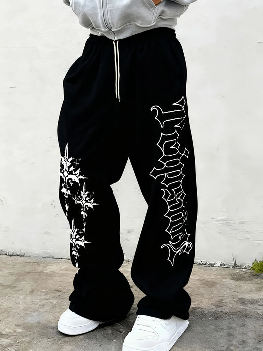 Unisex Solid Color Casual Drawstring Pants