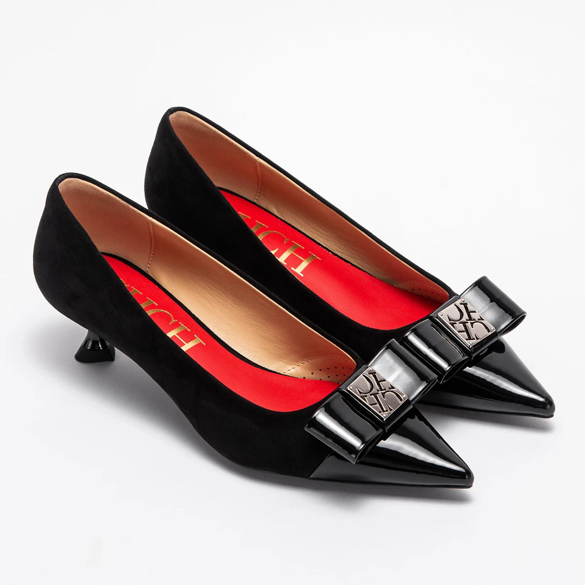 CHCH Women’s Pointed Toe Business High Heels Classic Black 5cm Low Heel Comfortable Office Work Dress Pumps Shoes