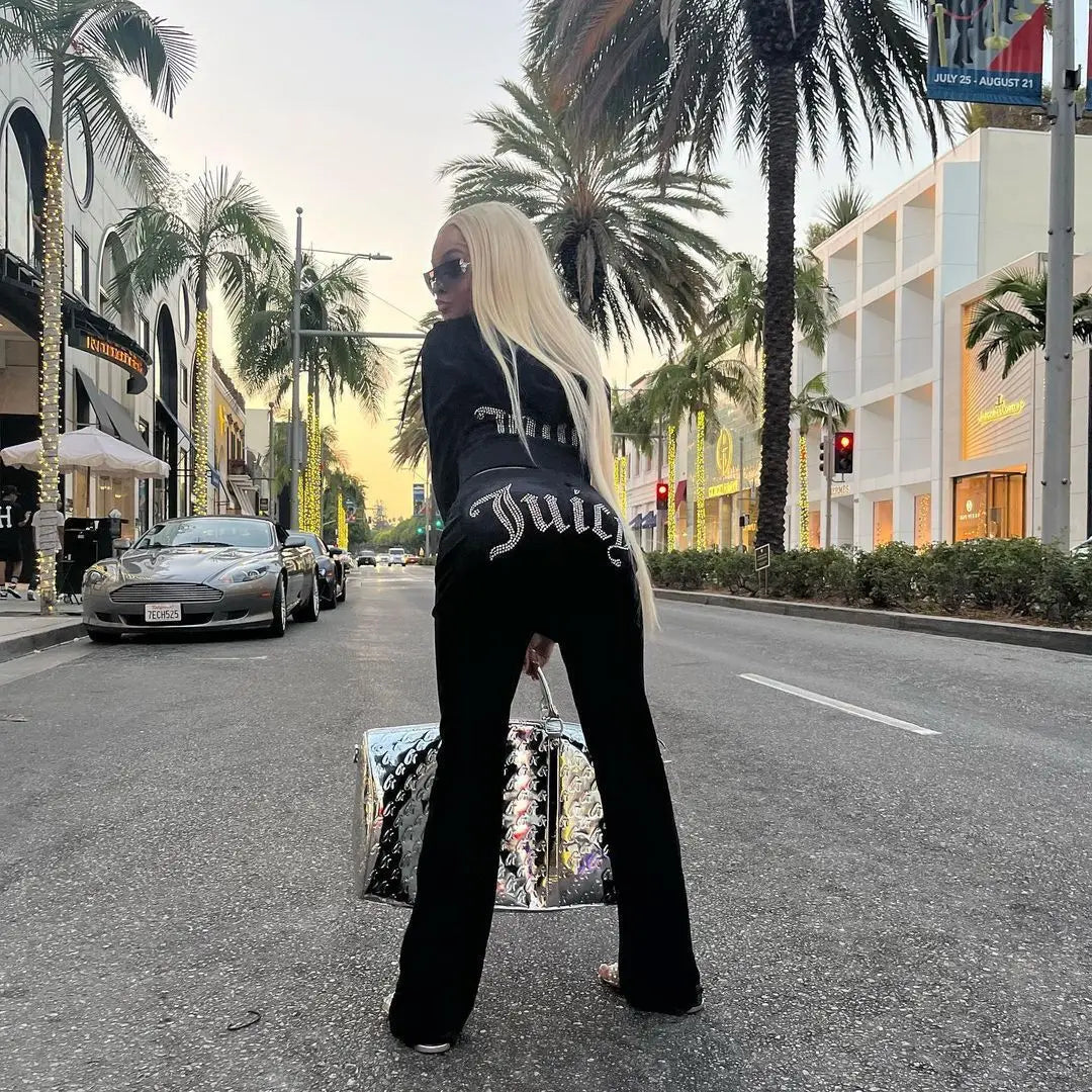 Women's Velvet Zip-Up Hoodie & Pants Set