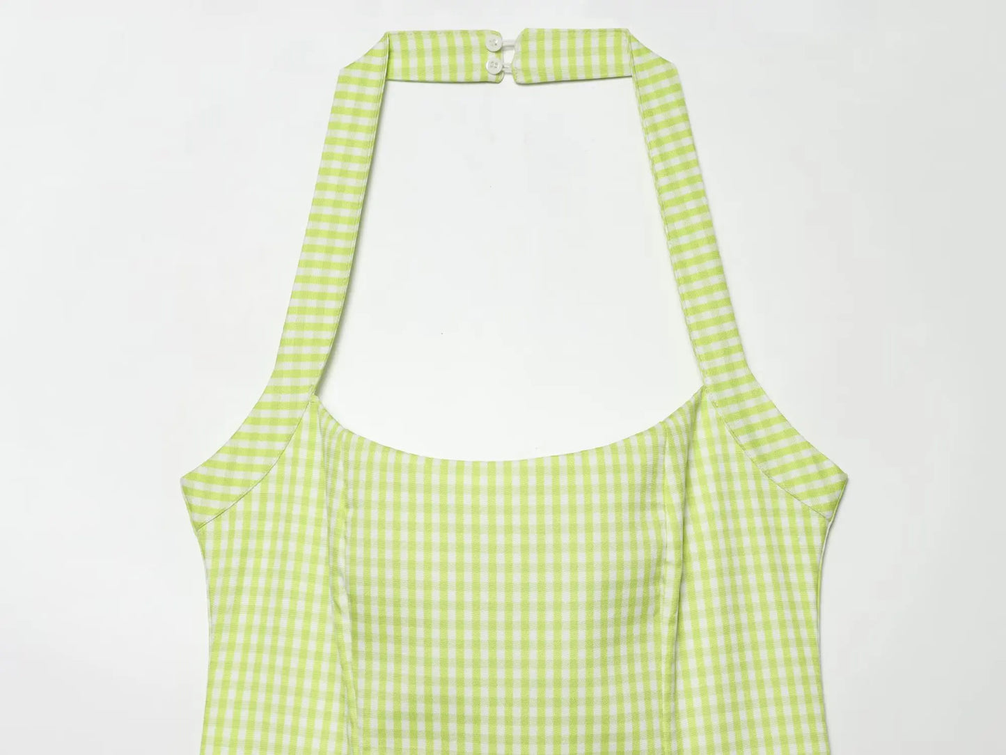 Women’s Plaid Backless Mini Dress.