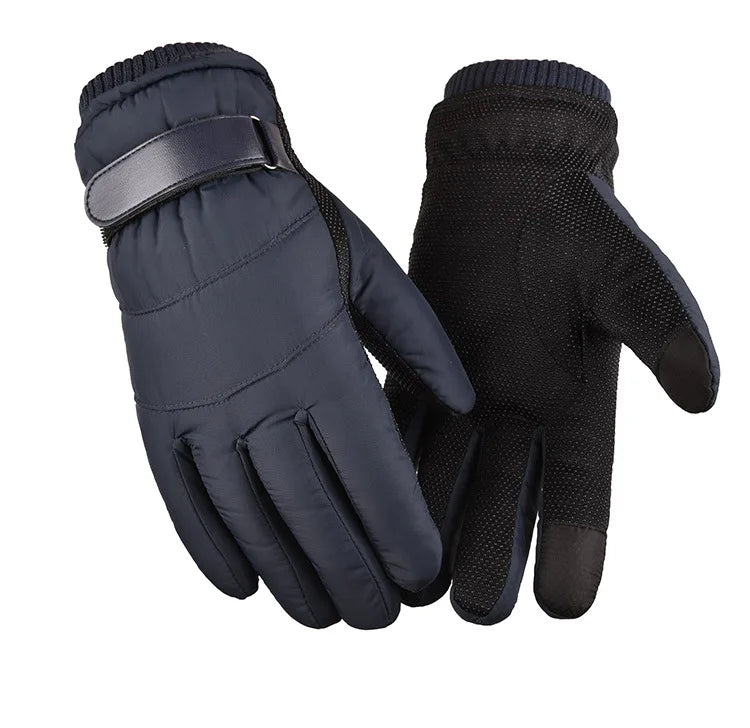 Winter Gloves Men Windproof Down Alternative Fleece Lined Thickened Warm Autumn Winter Motorcycle Cycling E-Bike Ski