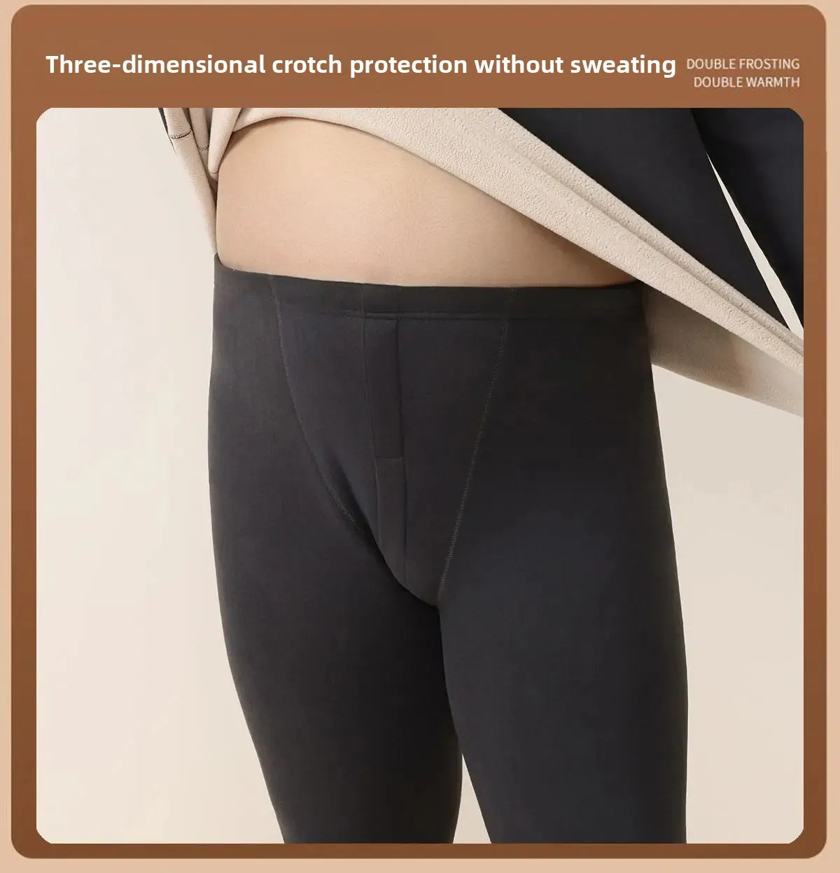 Men's Plus Size Fleece-Lined Thermal Underwear Set