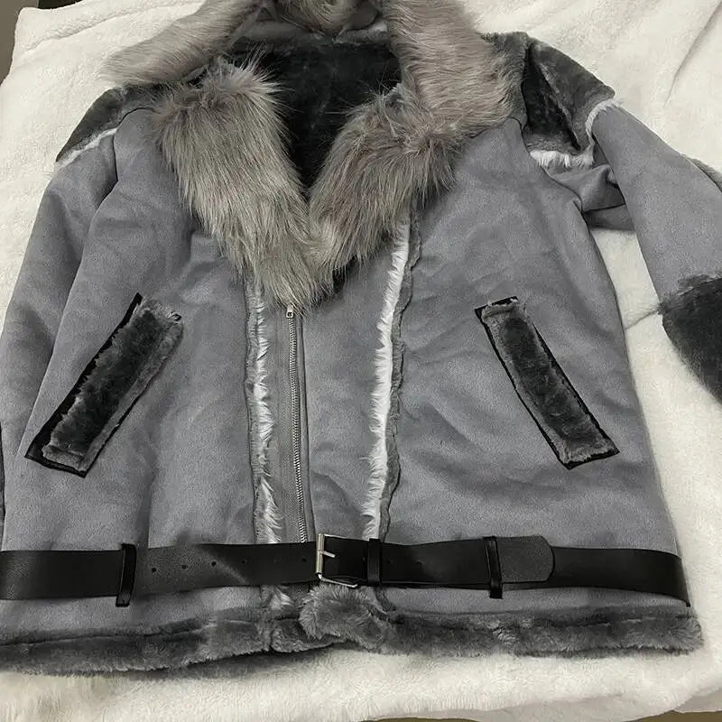 Men's Faux Leather Fur Collar Winter Jacket