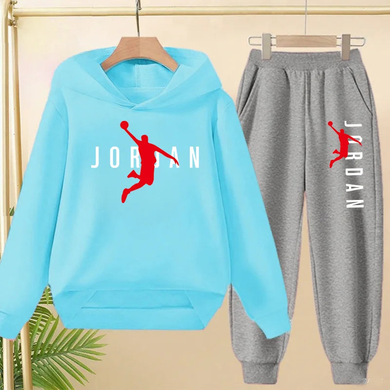 Kids 2-Piece Hoodie and Pants Tracksuit Set (Ages 2-13)