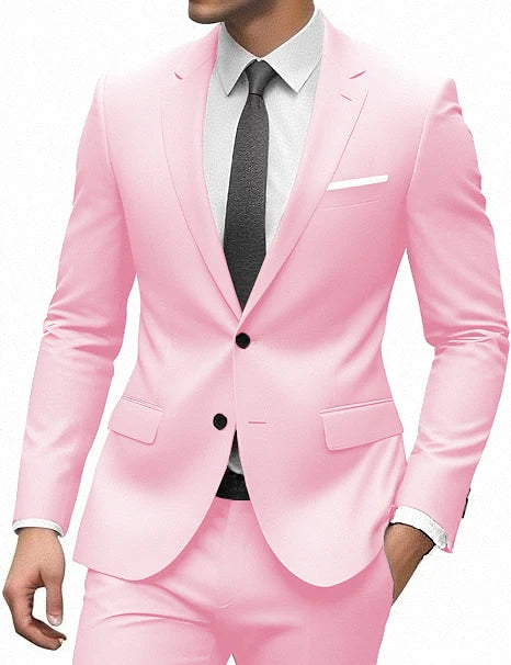 Elegant Suit for Men 2 Pieces Blazer and Pants Set Luxury Notched Lapel Tuxedo Suits for Men Formal Wedding Dresses Gentleman