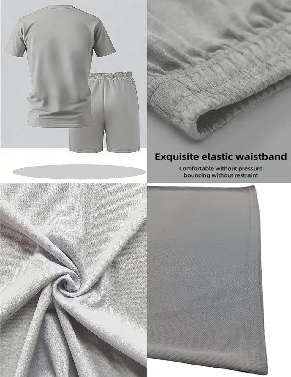 Men's Quick Dry Oversized T-Shirt and Drawstring Sport Shorts Set