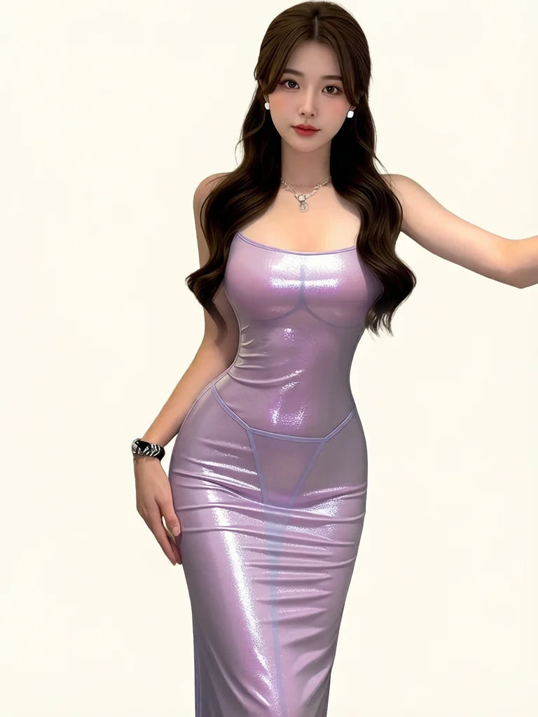 Women’s Shiny Bodycon Mini Dress
