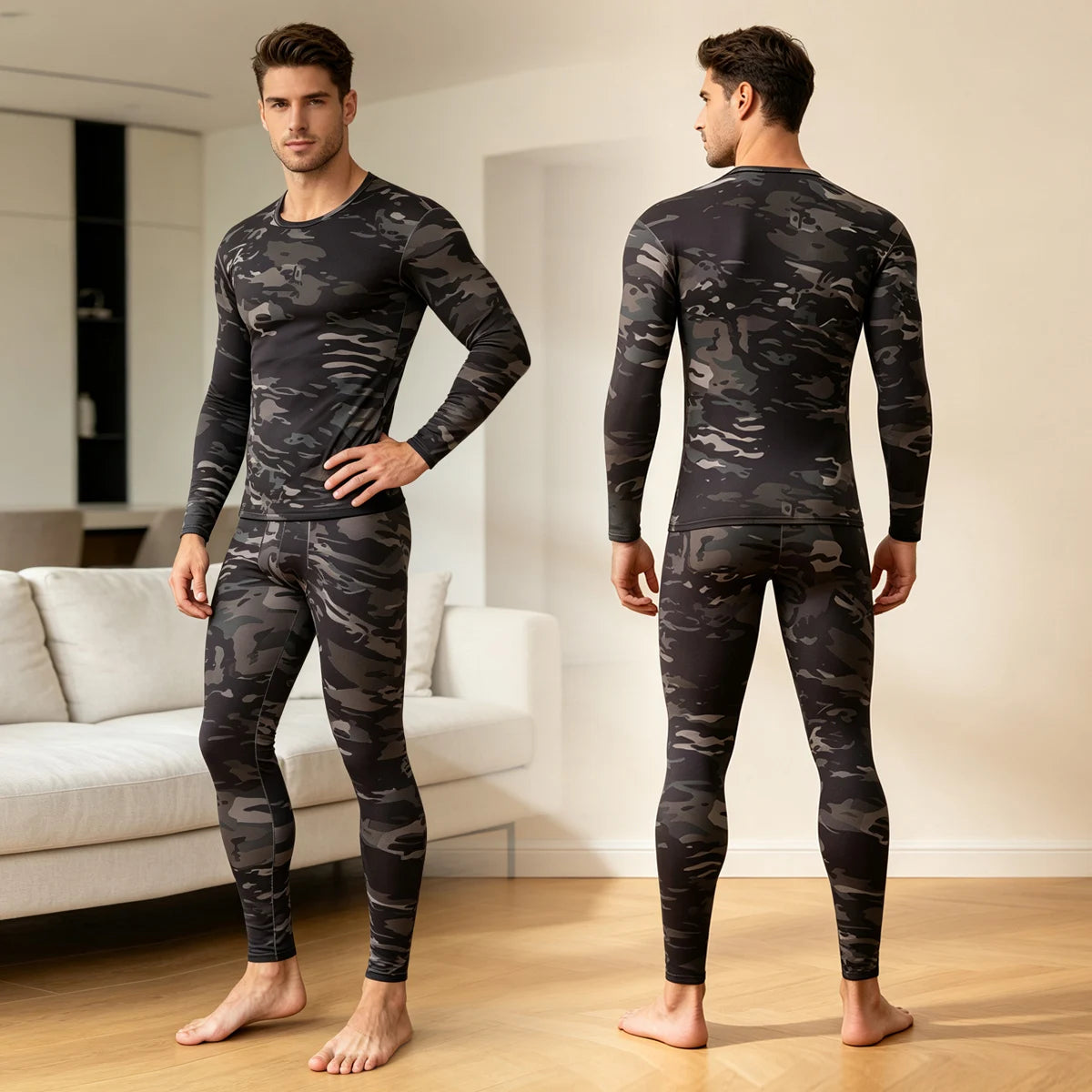 Men's Printed Thermal Base Layer Set