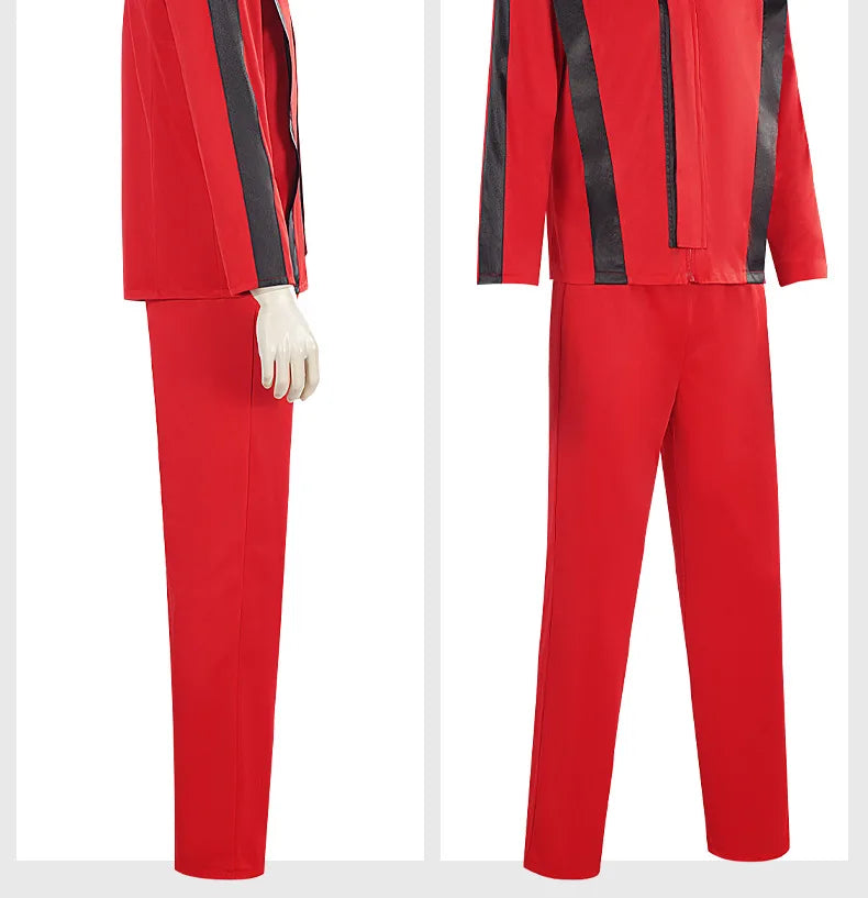 Michael Jackson Coat Pant Set Michael Scary Night Premium Overcoat Red Leather Jacket Vintage Thriller Party Cosplay Costume