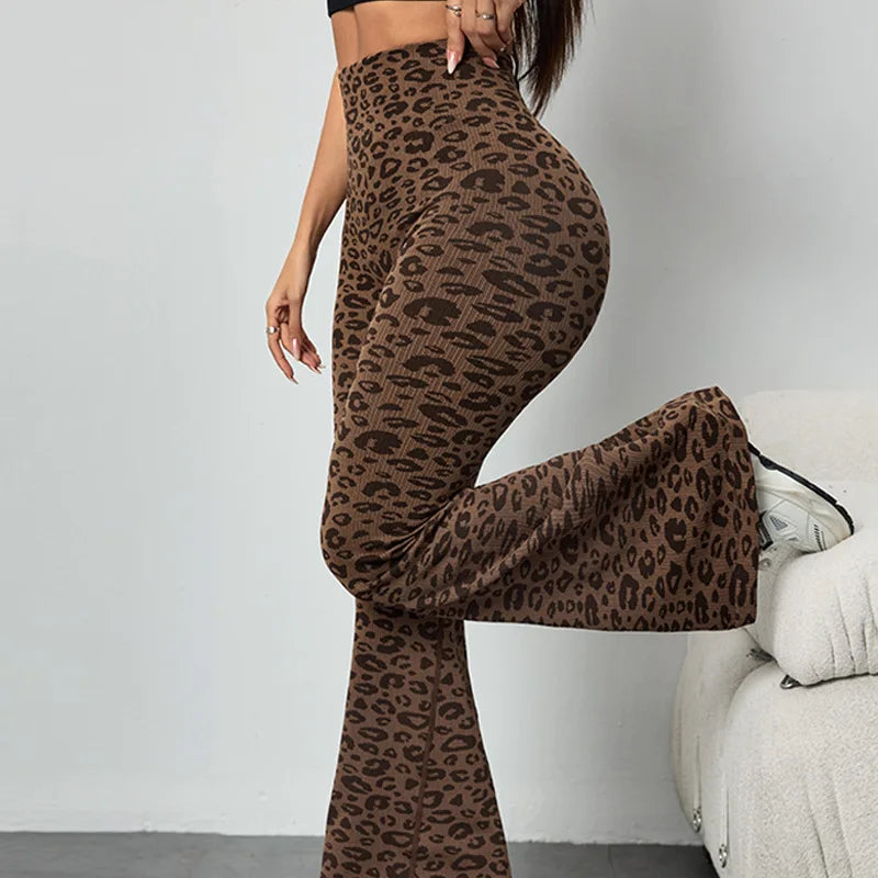 Leopard Flare Yoga Pants