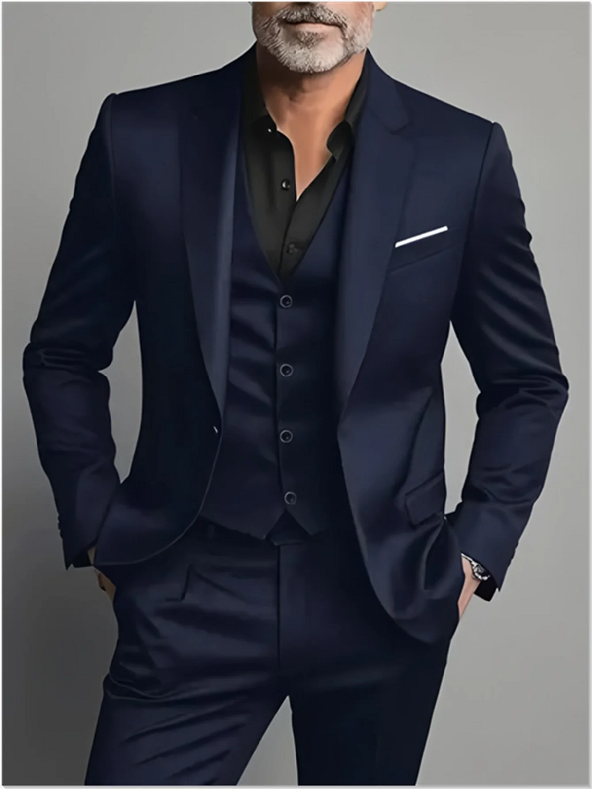 Men’s Elegant Slim Fit Tuxedo Suit Set – Classic Black Formal Suit for Weddings, Business, Parties & Special Occasions