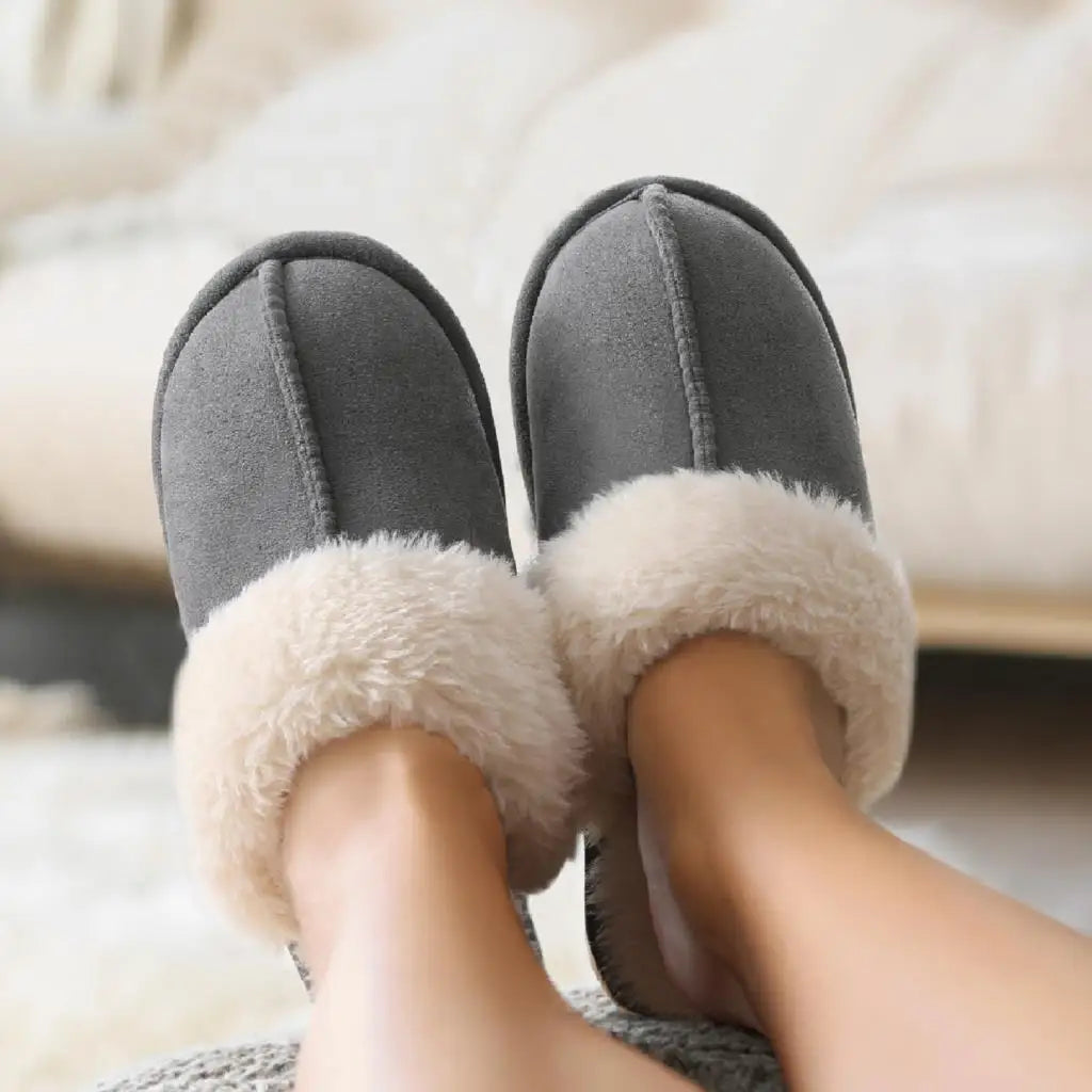 Kidmi Warm Fluffy Women Slippers Classic Brand Fuzzy House Slippers Indoor Soft Memory Foam Slippers Outdoor Antiskid Slippers