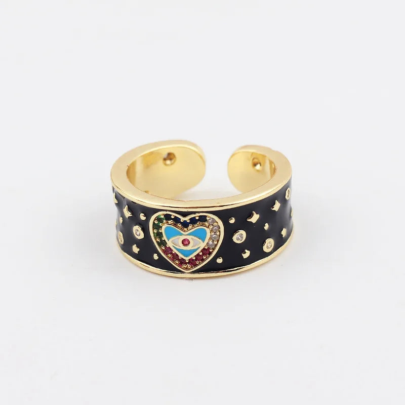 Women’s Gold-Plated Zircon Botanical Statement Ring