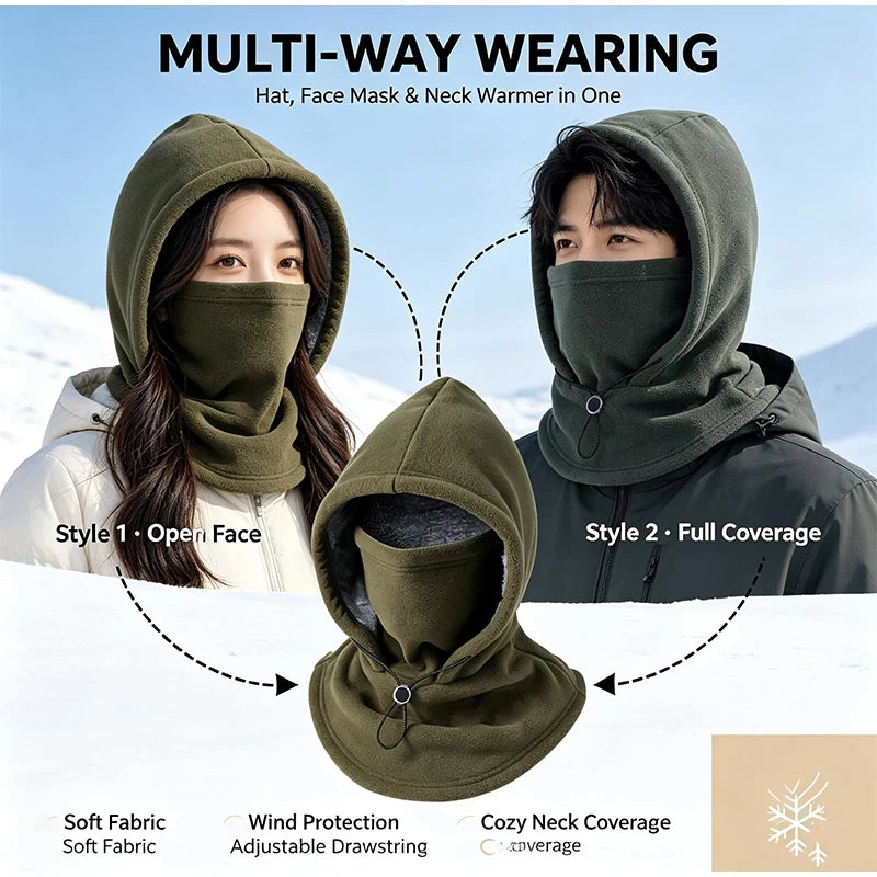 Unisex 3-in-1 Fleece Winter Balaclava