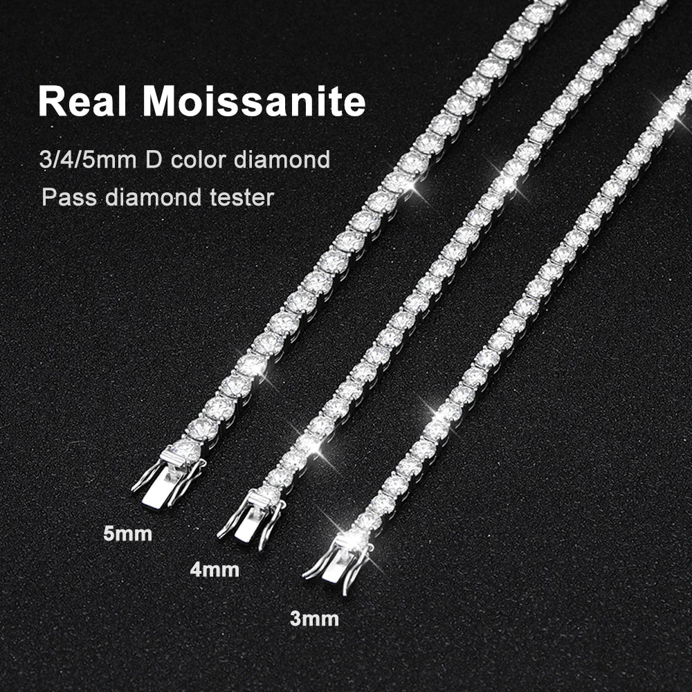 Factory Price D VVS1 Moissanite Tennis Bracelet – 925 Sterling Silver Single Row Classic Bracelet for Women & Men with GRA Certificate