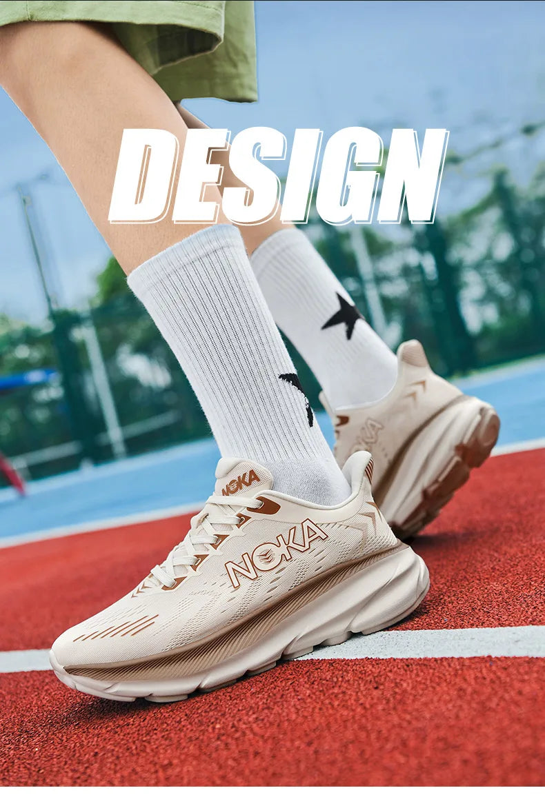 Men's Running Shoes Jogging Breathable Mesh Cushioning Non-Slip Outdoor Luxury shoes Couple Trainer Race Sneakers Off-road Shoes