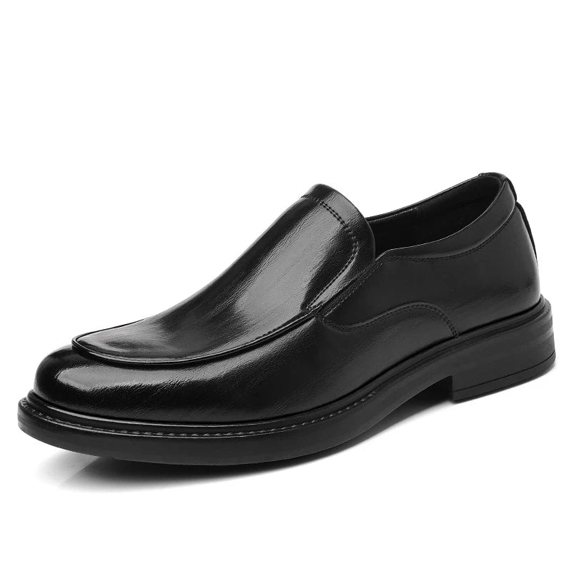 Men Vintage Burnished Leather Shoes 2026 Autumn New Trendy Low Top Slip On Casual Leather Shoes British Style Loafers For Men