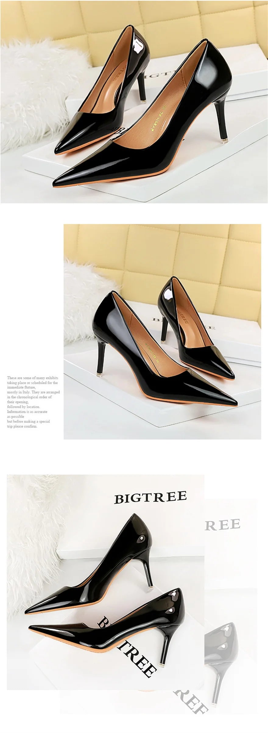 Patent Leather Pointed Toe High Heel Pumps
