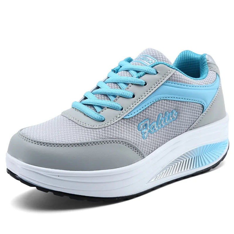 Women’s Fashion Platform Sneakers – Comfortable Casual Walking Shoes with Lightweight Flat Sole & Plus Size Fit