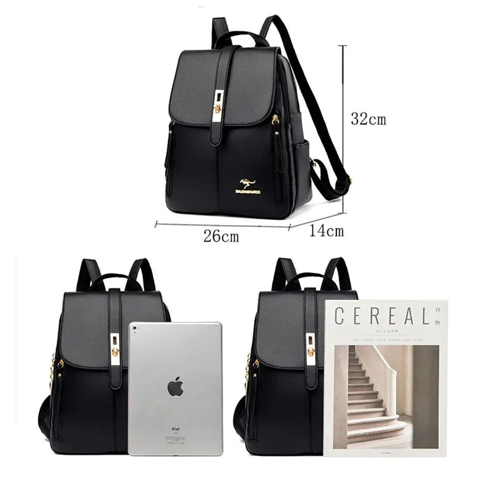 Women’s Casual Waterproof Synthetic Leather Backpack