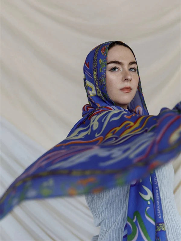 Women’s Leopard & Floral Print Bohemian Hijab Scarf
