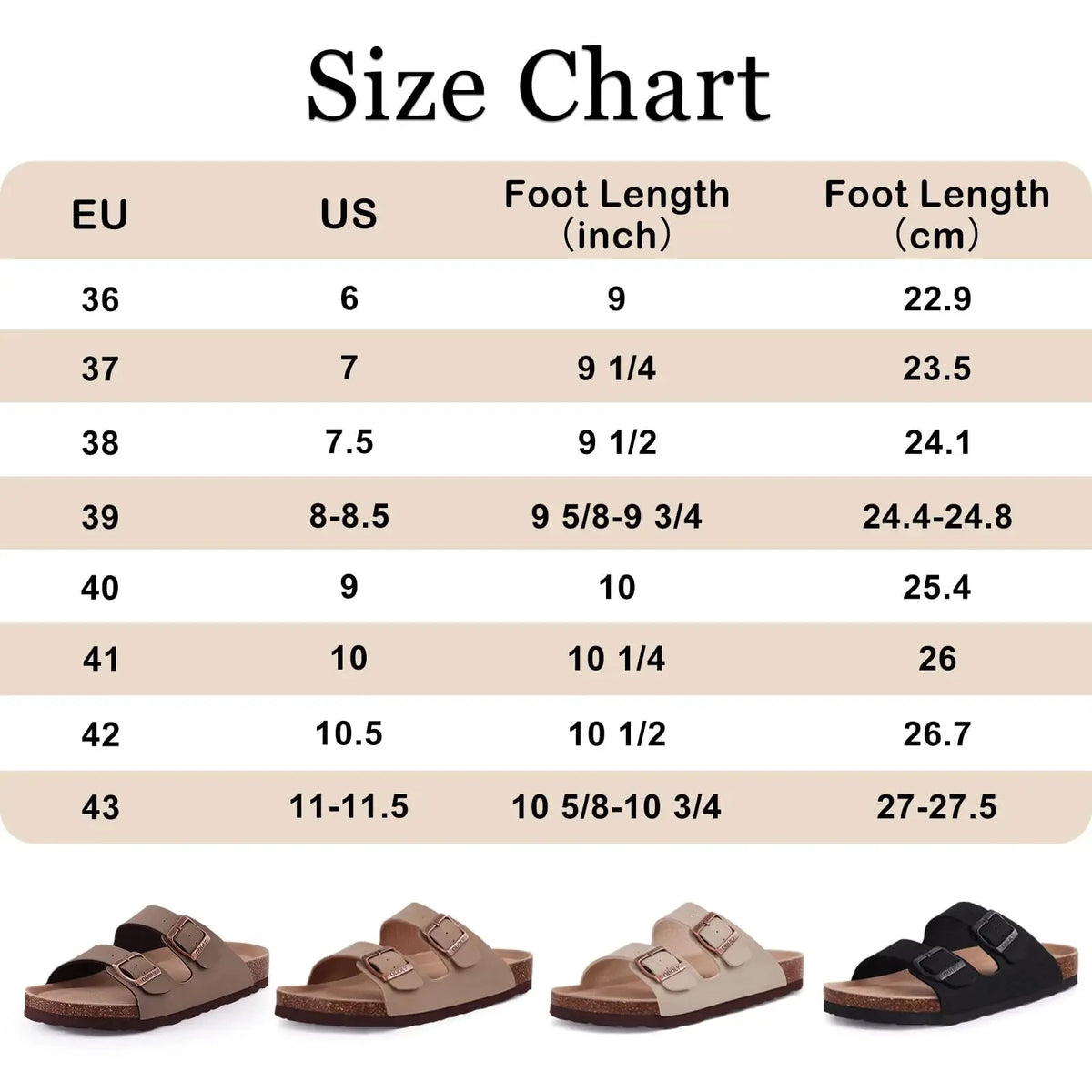 Litfun Classic Leather Cork Slippers Women Fashion Suede Flats Sandals Thick Footbed Cork Slides Unisex Outdoor Beach Slippers