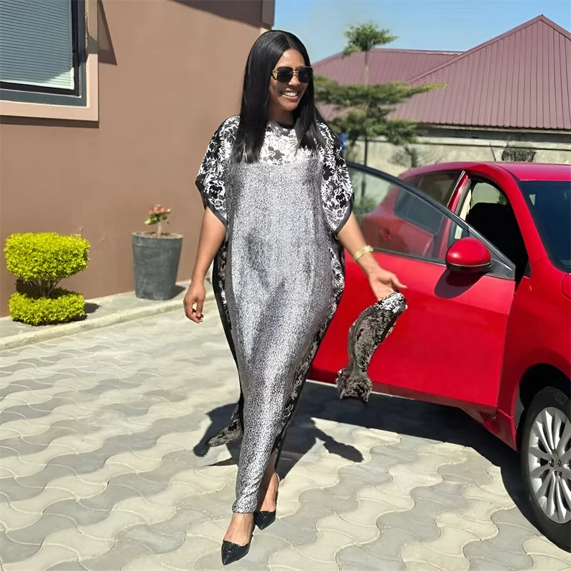 Women’s Printed Loose Maxi Abaya Dress