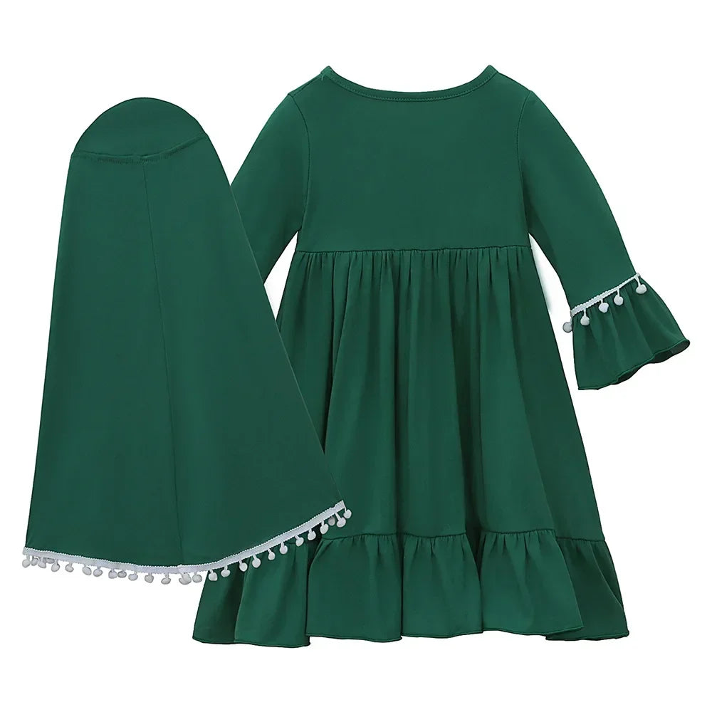 Kids Girls Hijab & Abaya Set