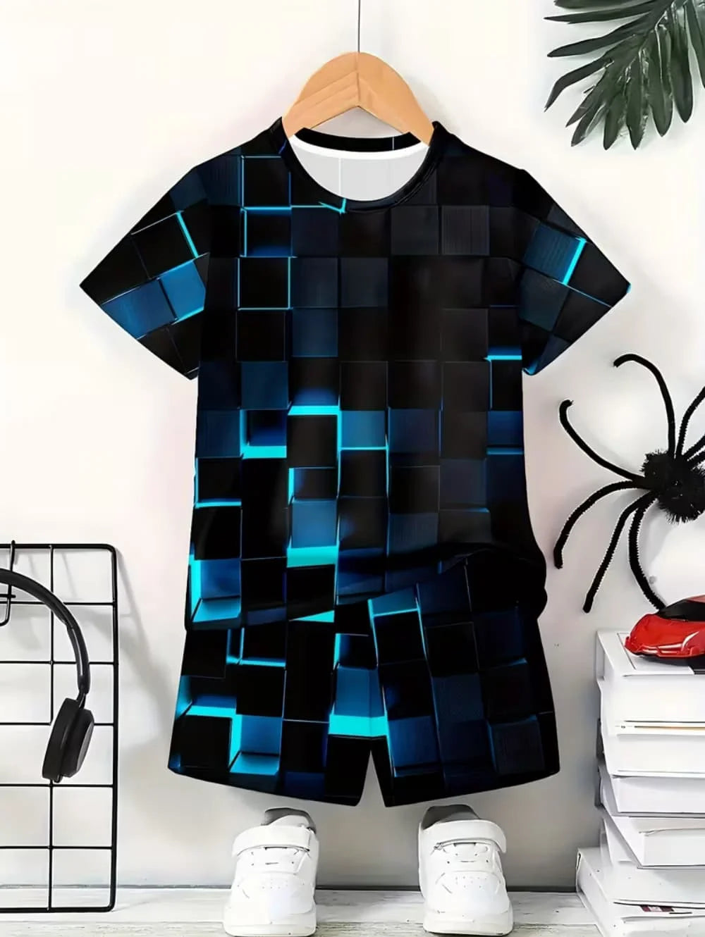 Boys 2-Piece Colorblock Quick-Dry T-Shirt and Shorts Set
