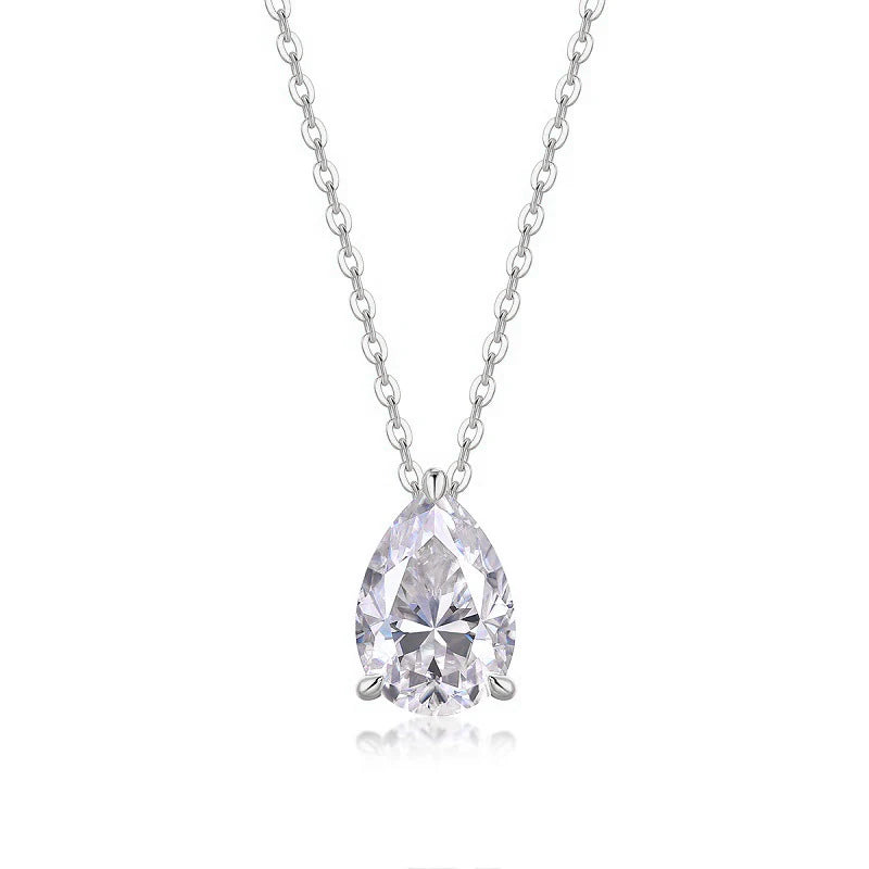 Women’s 2.5ct Moissanite Teardrop Pendant Necklace – 14K Gold-Filled Fine Jewelry Gift