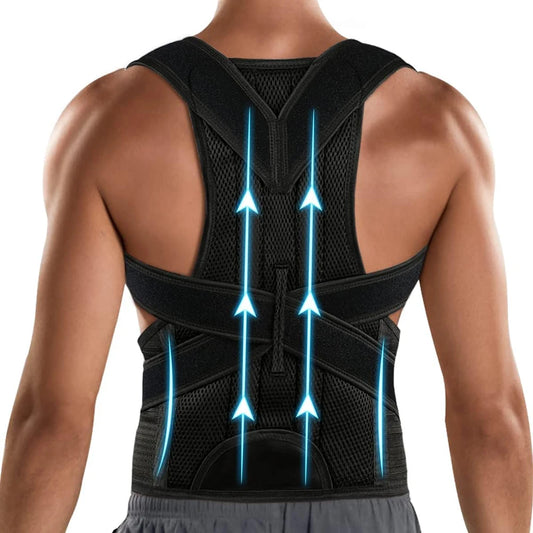 Adjustable Back & Shoulder Posture Support Brace – Unisex Upper Back Straightener and Posture Trainer for Men & Women