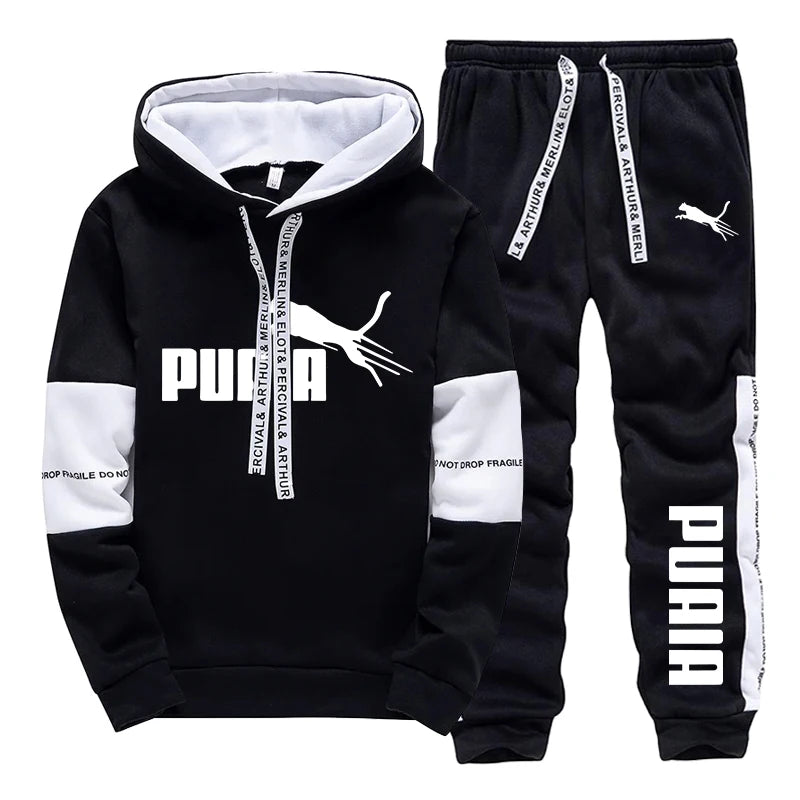 Men's Casual Hoodie & Joggers Tracksuit Set